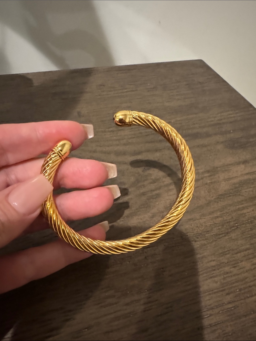 Elegant Twisted Gold Cuff Bracelet - Women